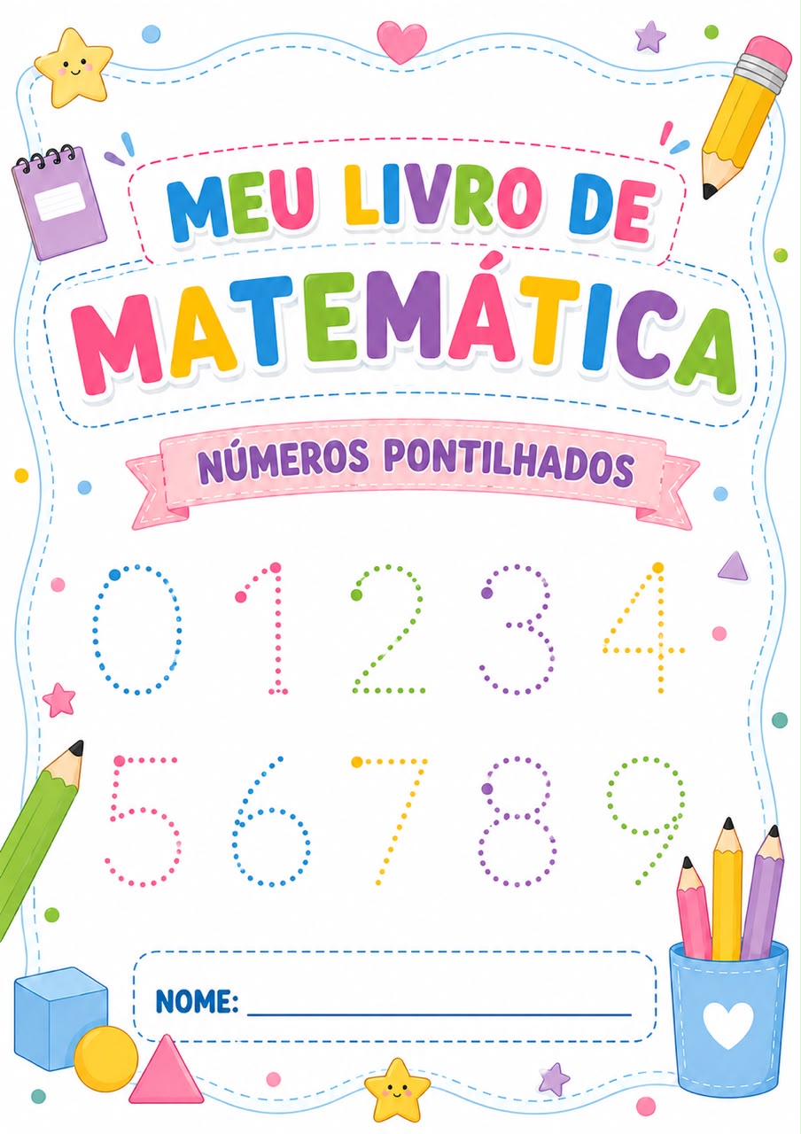 Meu Livro de Matemática – Números Pontilhados de 1 a 20